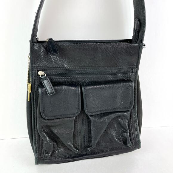 Fossil Black Leather Purse Shoulder Saddle Bag - Picture 2 of 10